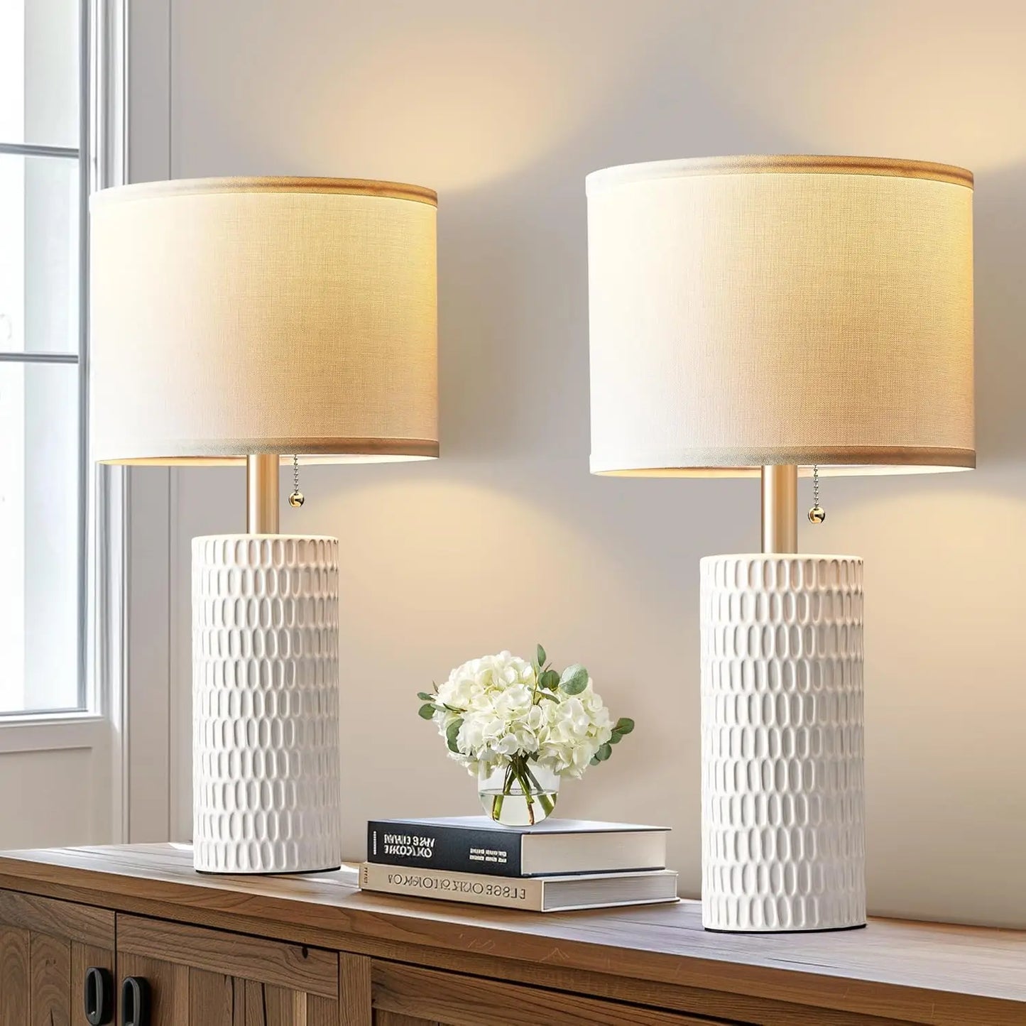 Modern Ceramic Table Lamps Set For Living Room And Bedroom