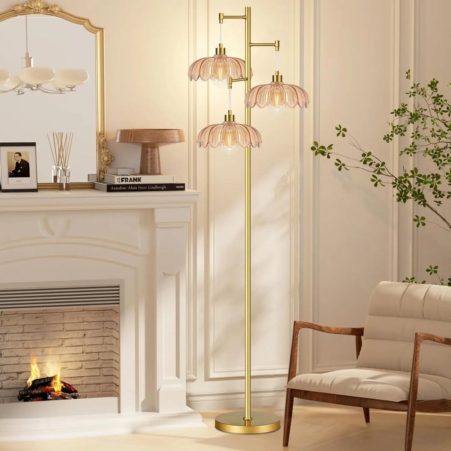 Modern Floor Lamp With Tree Design And Three Lights