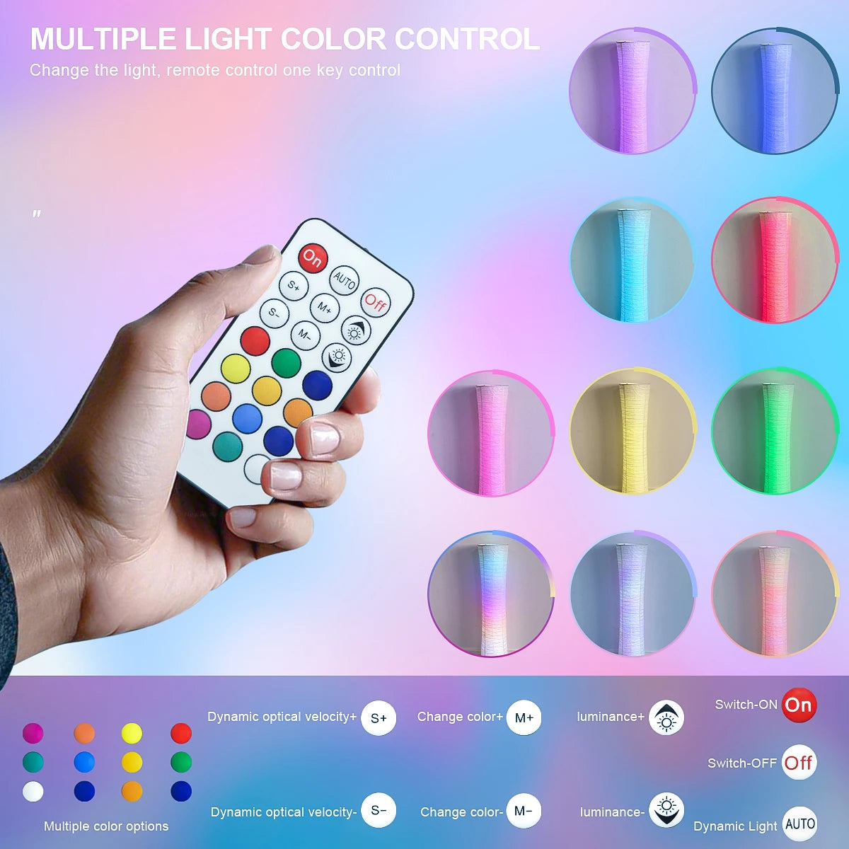 Paper Floor Lamp With RGB Color Changing LEDs And Remote
