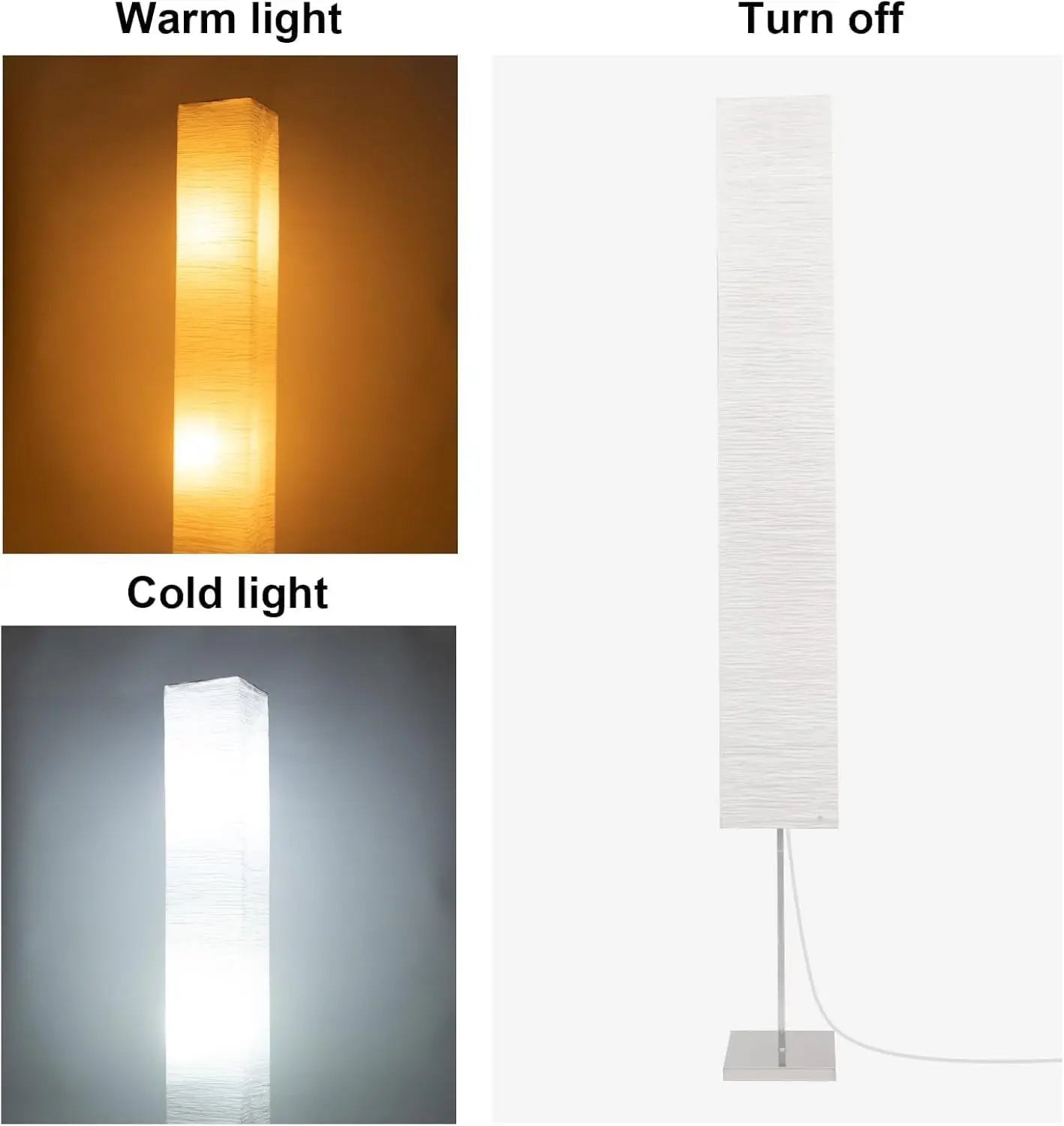 Japanese Style Paper Floor Lamp Rice Paper Shade Square Design