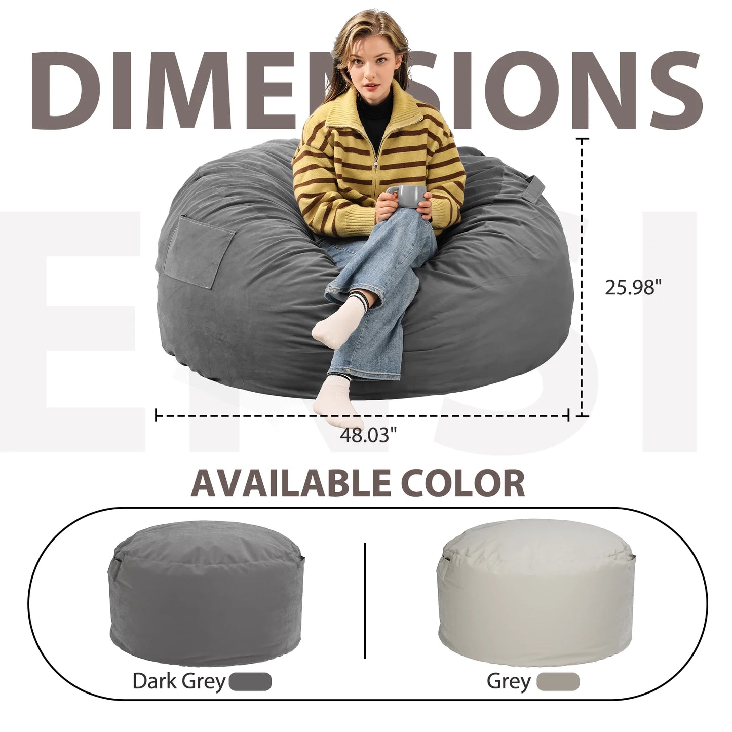 Bean Bag Chair for Gaming and Reading with Removable Cover