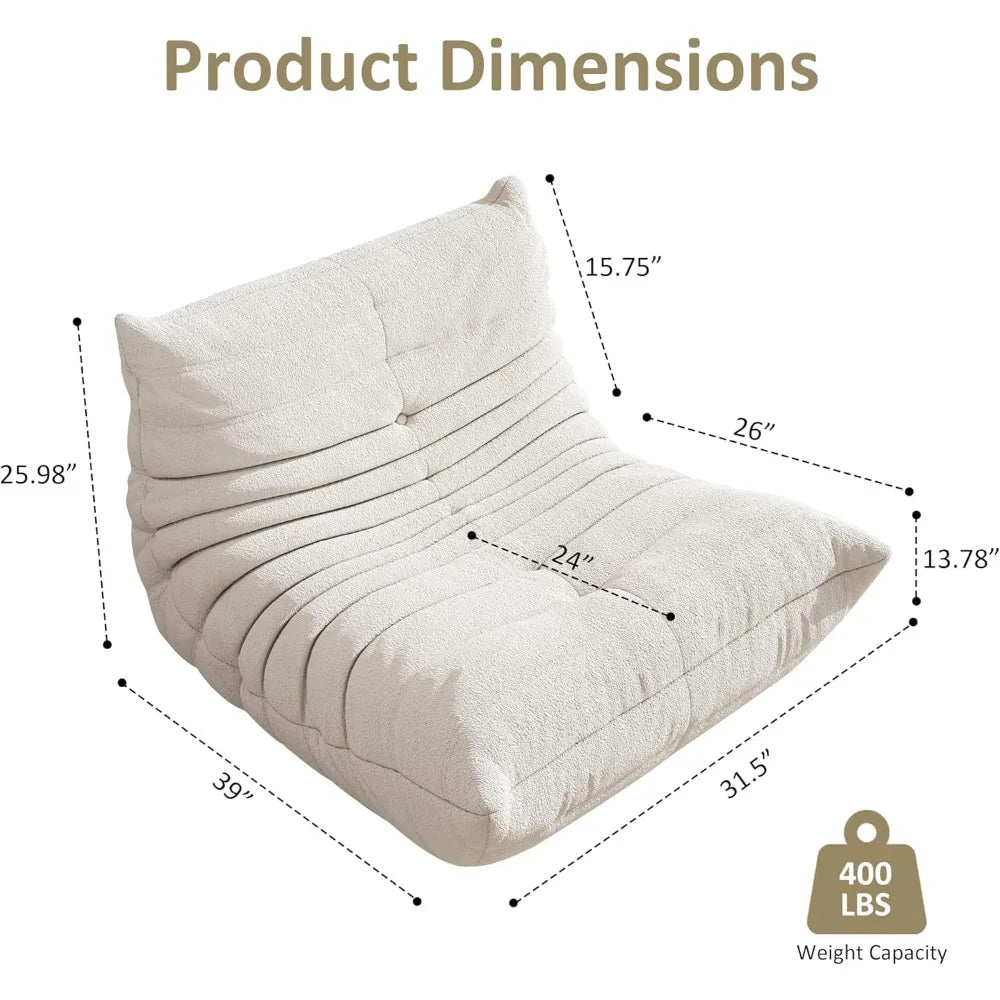 Bean Bag Chair Oversized Memory Foam Filled For Living Room Fireside Comfort