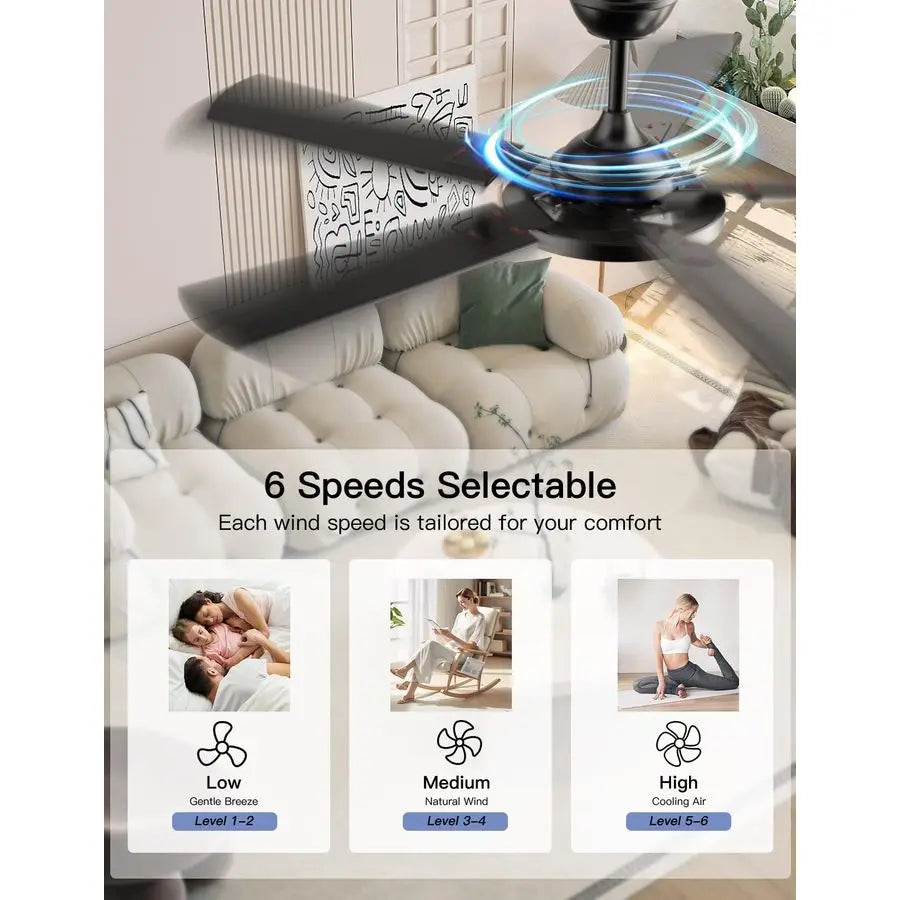 Modern Ceiling Fan With Light And Remote Control System