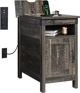 XMSJ Narrow End Tables Set Of 2 With Charging Station