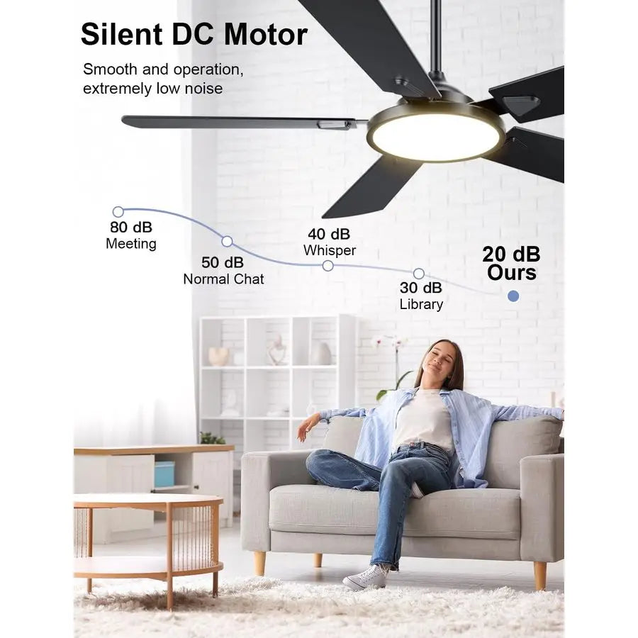 Modern Ceiling Fan With Light And Remote Control System