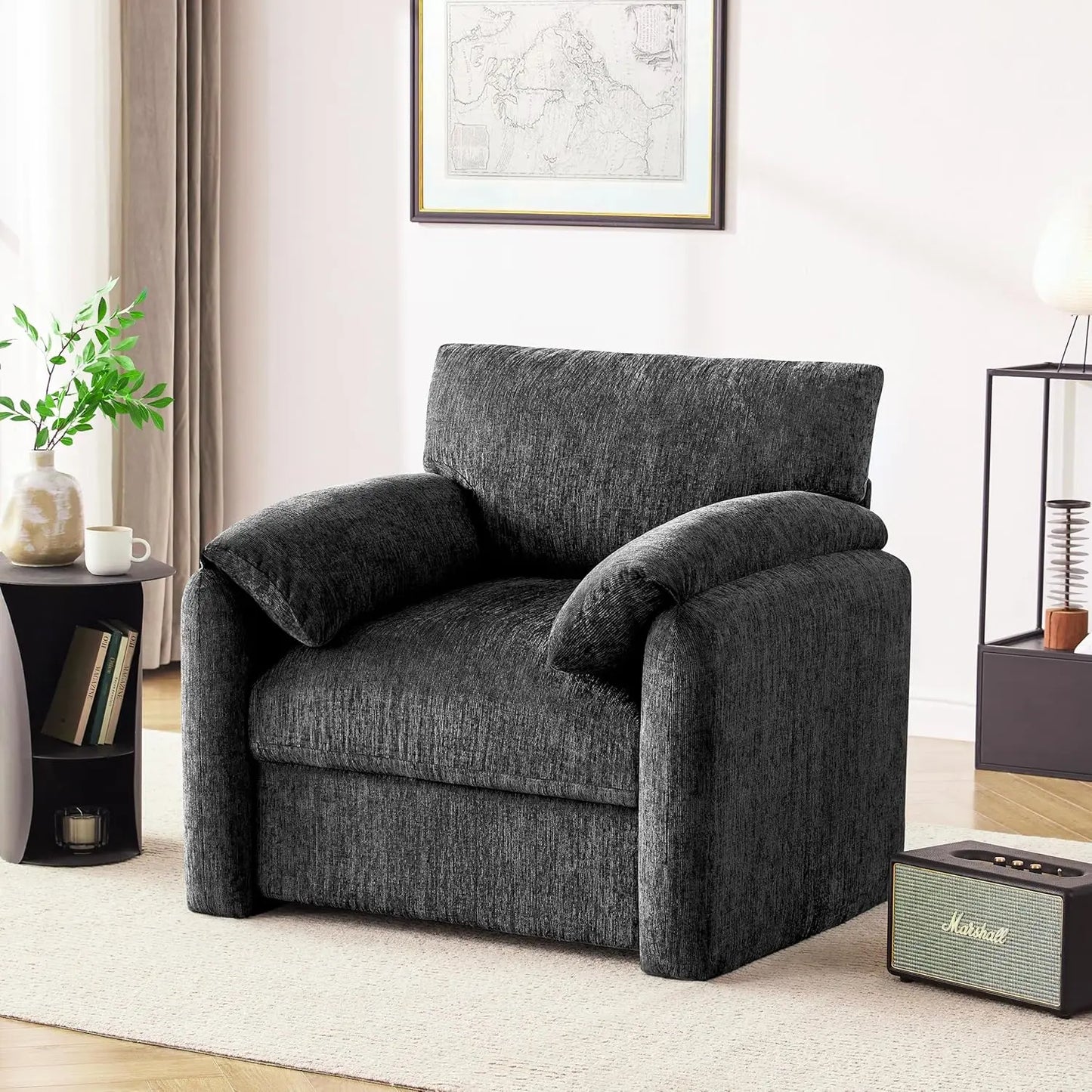 Chenille Oversized Armchair Modern Minimalist Lounge Chair
