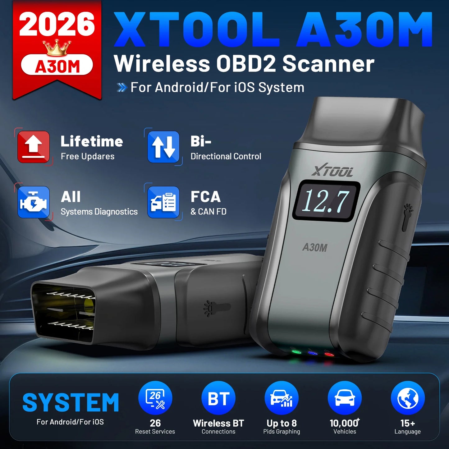XTOOL A30M V2.0 Full System Diagnostic Tool Bidirectional Scanner