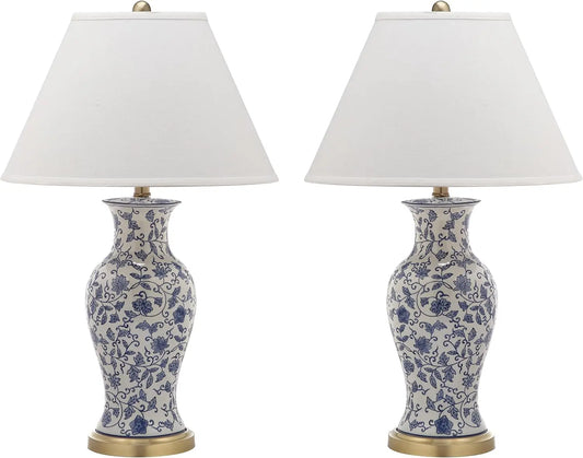 Ceramic Table Lamps Set Of Two With LED Bulbs Included