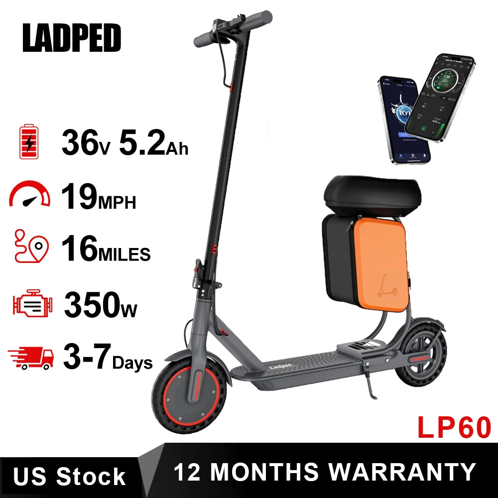 Ladped LP60 Electric Scooter 350W Foldable 19 MPH Max Range