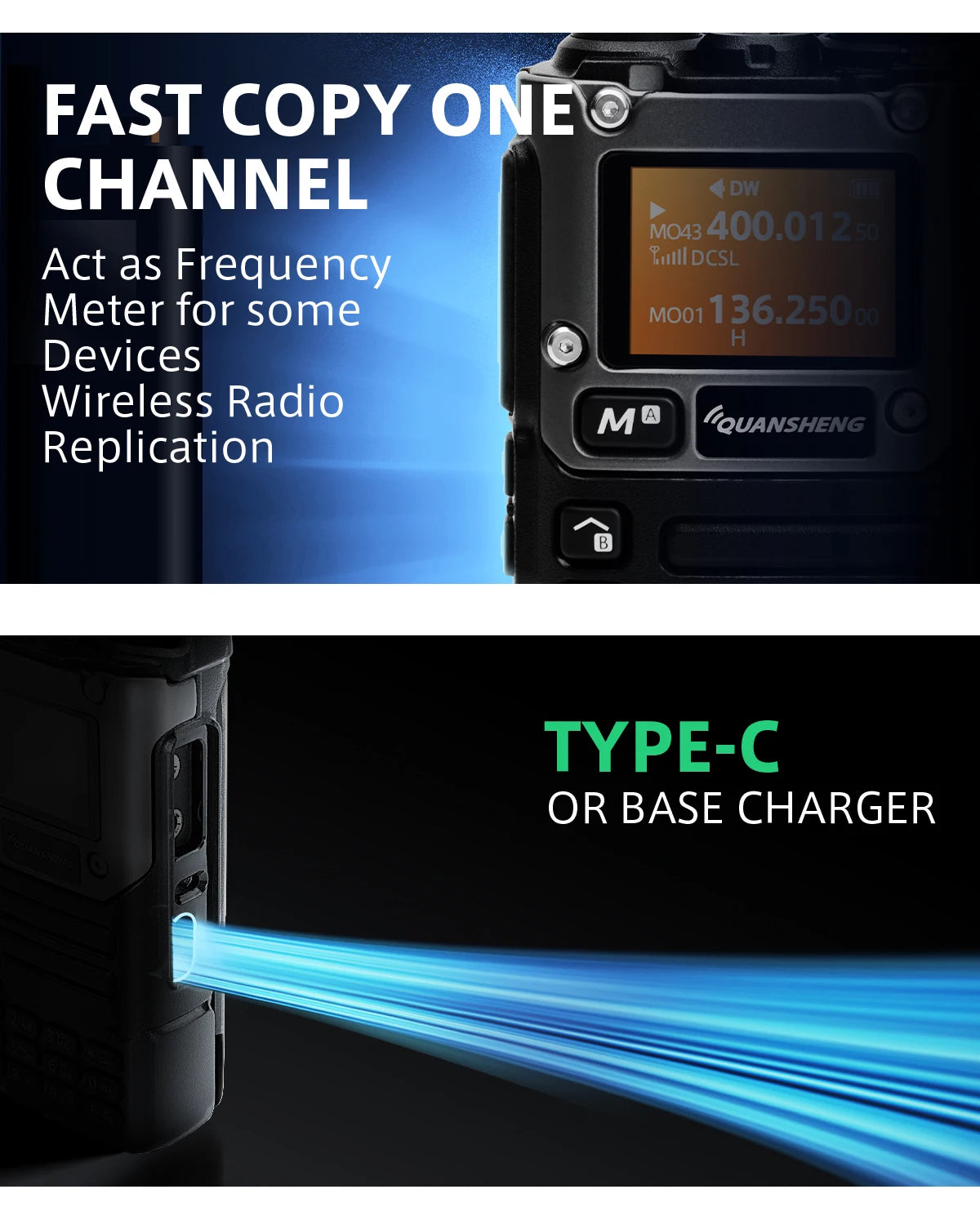 Quansheng UV-K6 Walkie Talkie 5W UHF VHF Radio Two Way