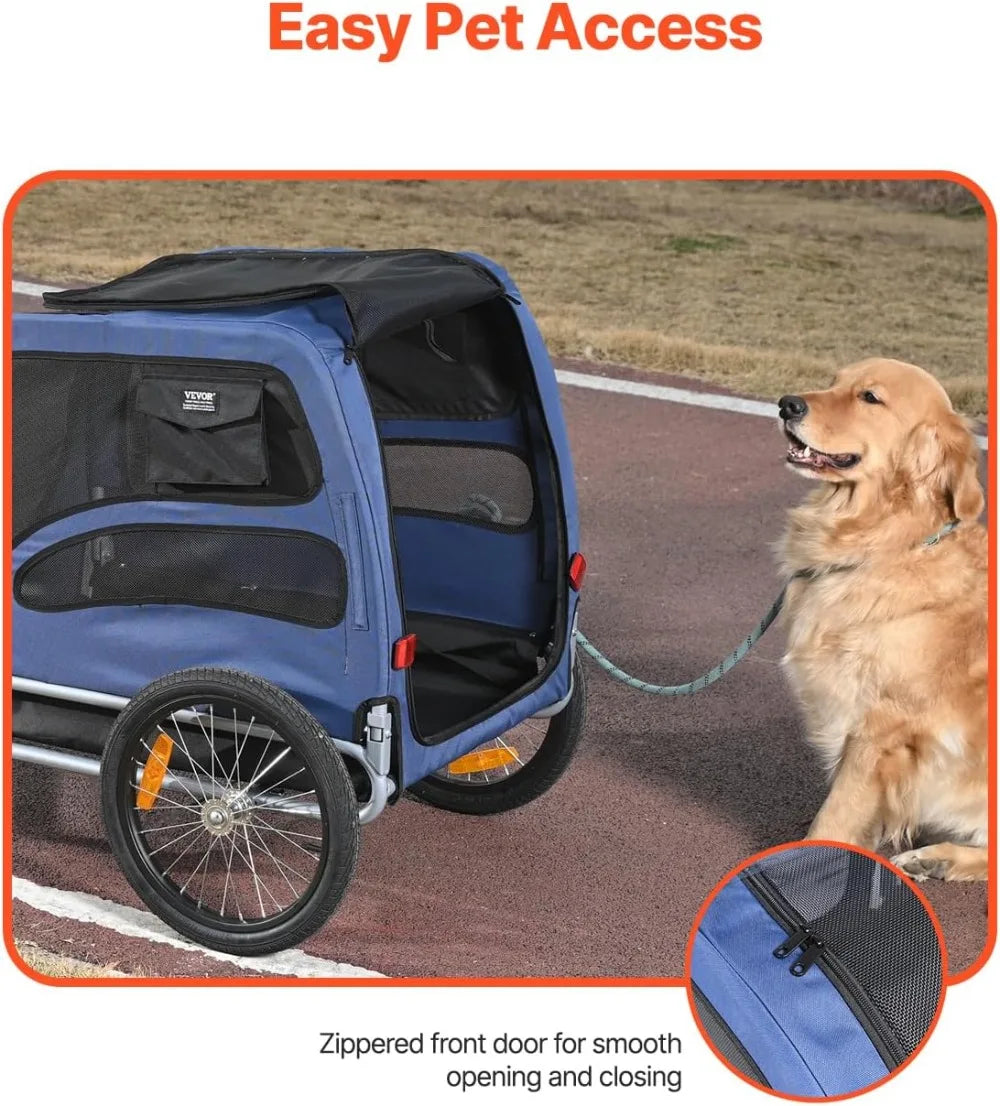 XMSJ Dog Bike Trailer With Universal Coupler And Reflectors