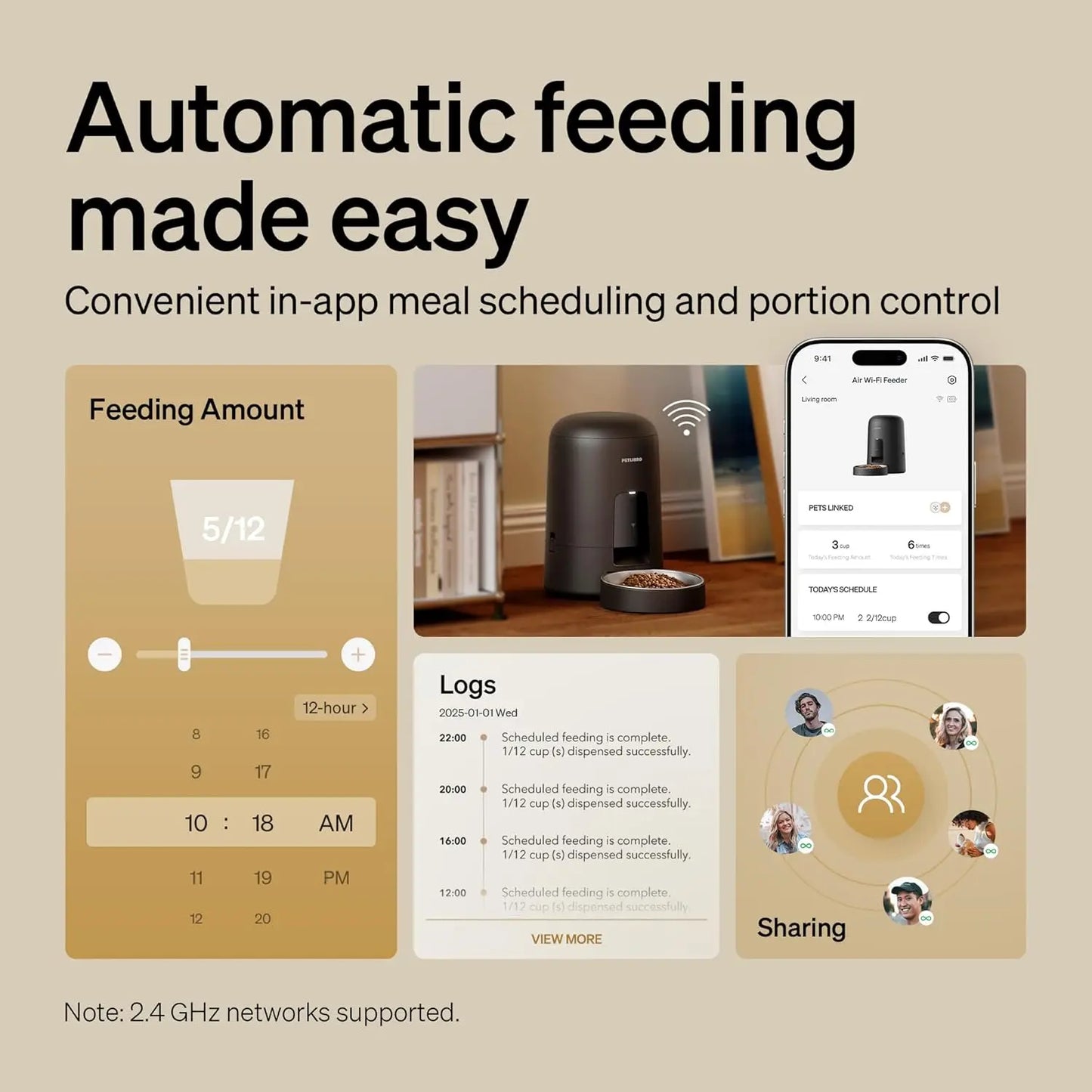 Automatic Pet Feeder With Rechargeable Battery For Cats And Dogs