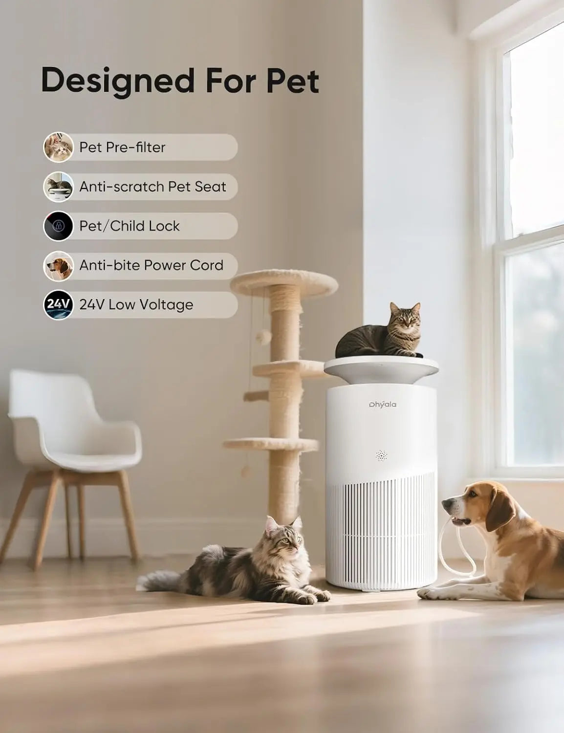 Room Air Purifier With H13 True HEPA For Pets WiFi