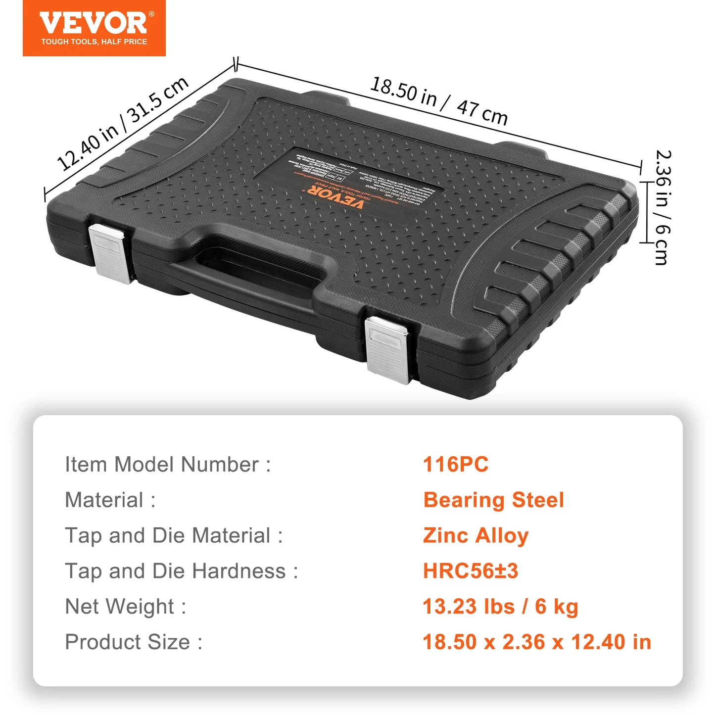Tap and Die Set Bearing Steel for Metric SAE Threads