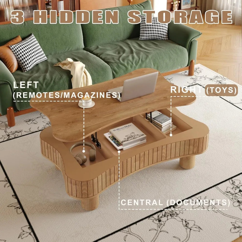 DAFIFY Lift Top Coffee Table With Hidden Storage Hydraulic Lift