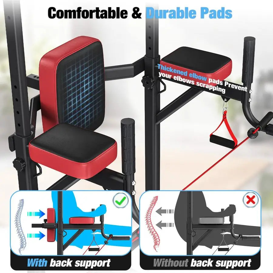 MBVM Power Tower Pull Up Bar Station 450 Lbs Capacity