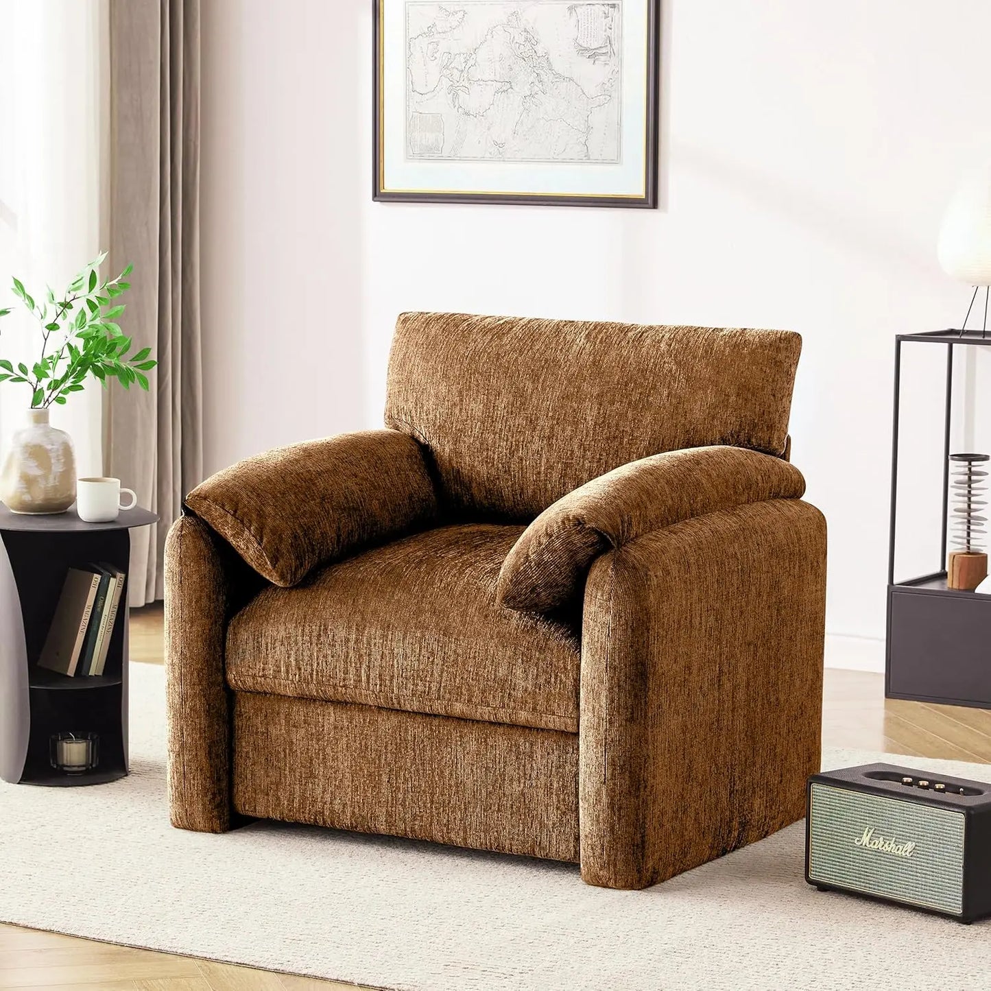 Chenille Oversized Armchair Modern Minimalist Lounge Chair