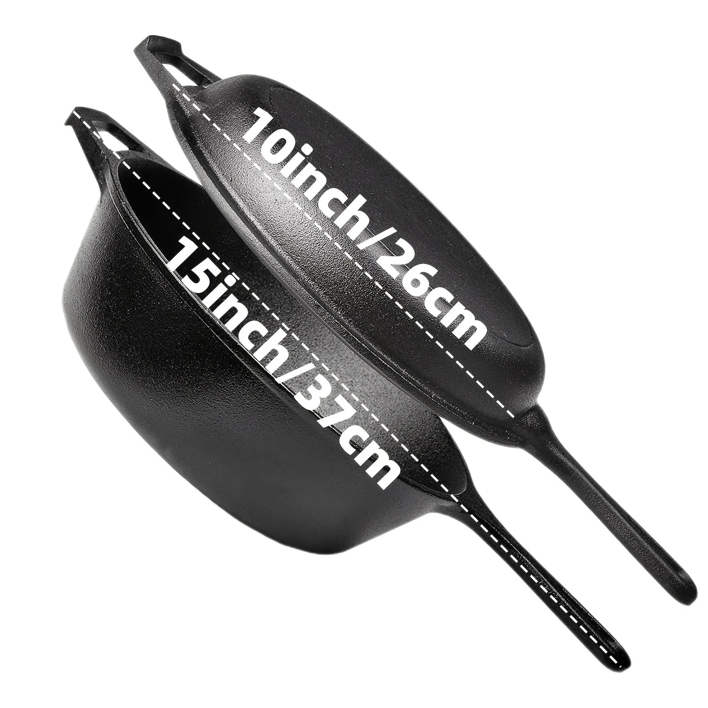 AEDG Cast Iron Skillet Set Three Piece Preseasoned Heavy Duty Pans Oven Grill