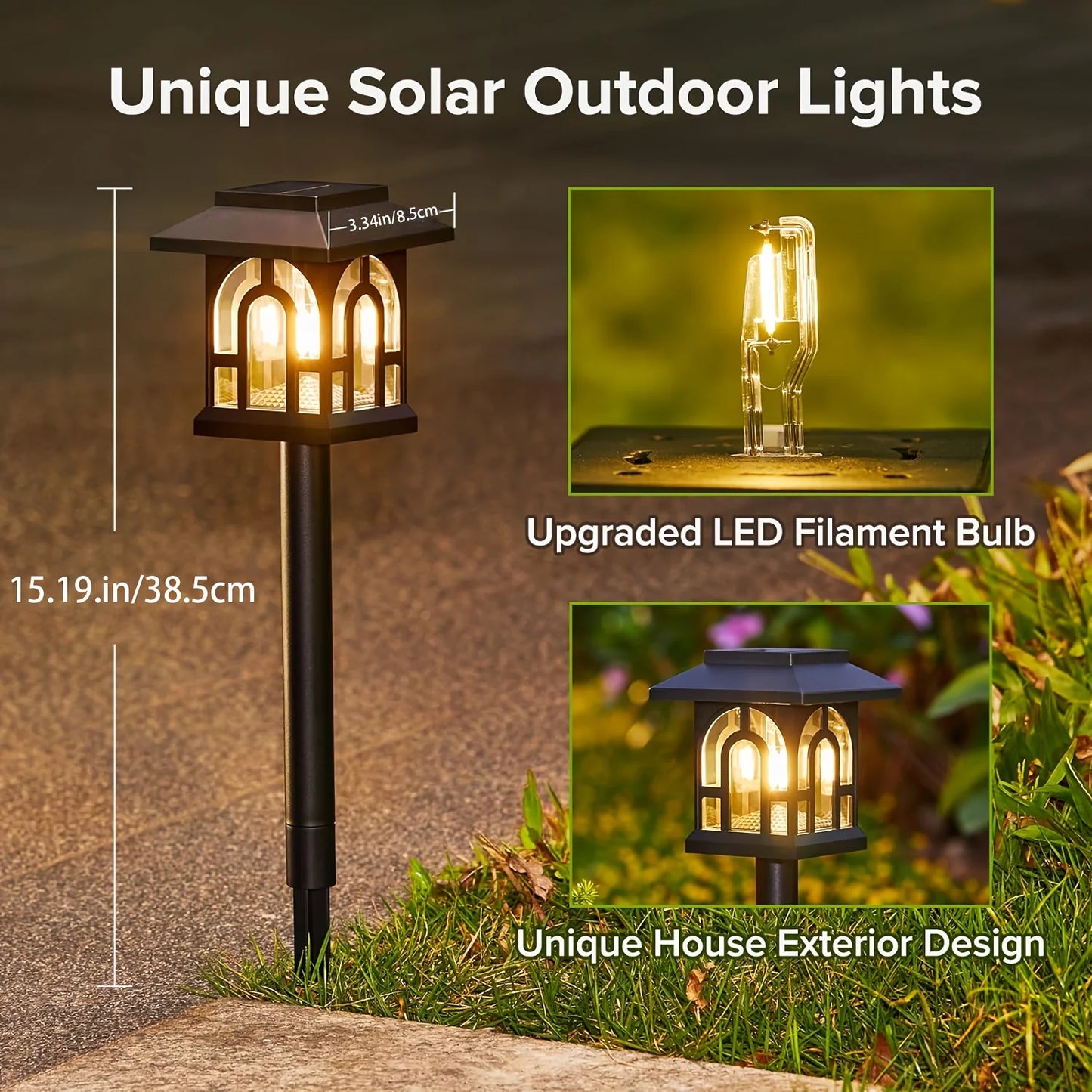 Solar Pathway Lights Outdoor Auto On Off For Walkways