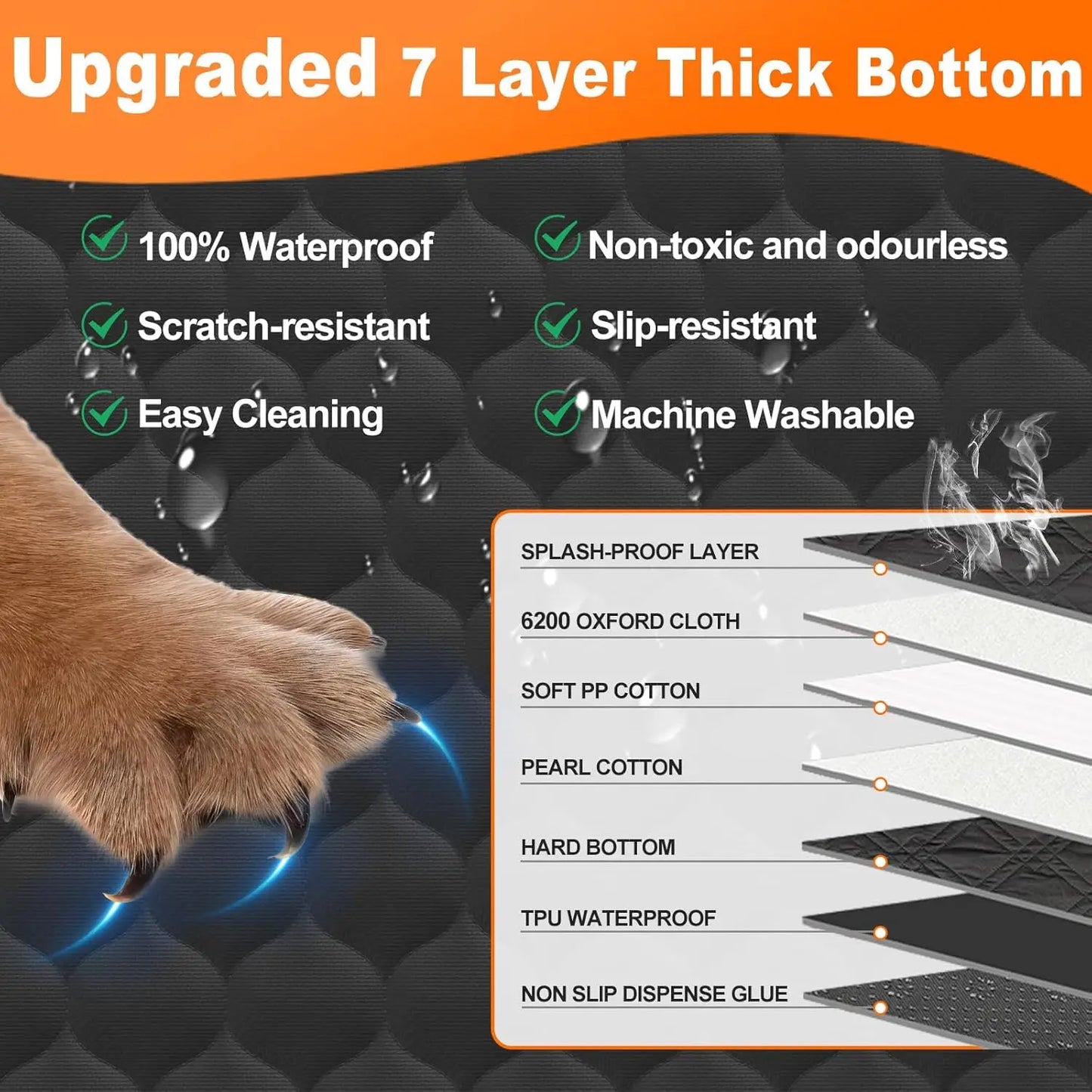 Wedyvko Waterproof Dog Car Hammock Seat Cover for Back Seats