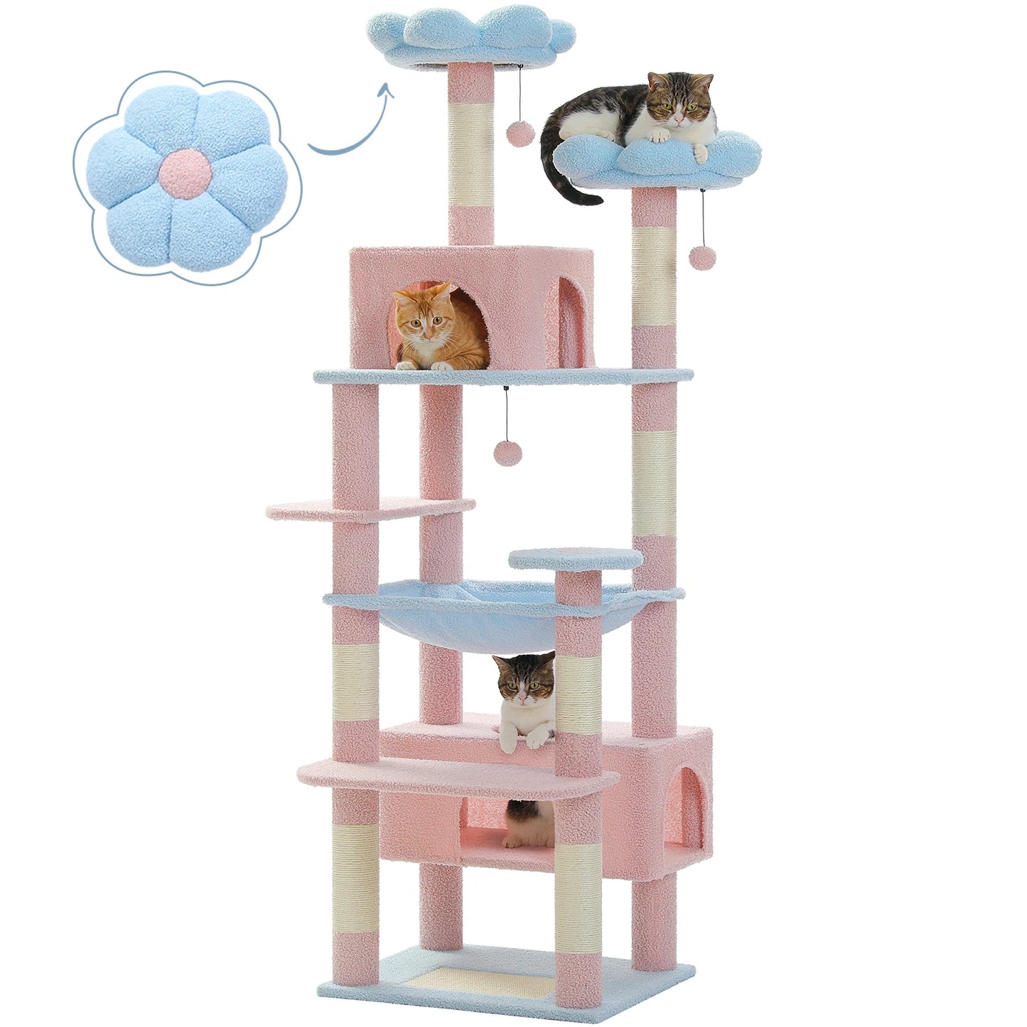 PEQULTICN Five Level Cat Tree Tower With Scratching Posts