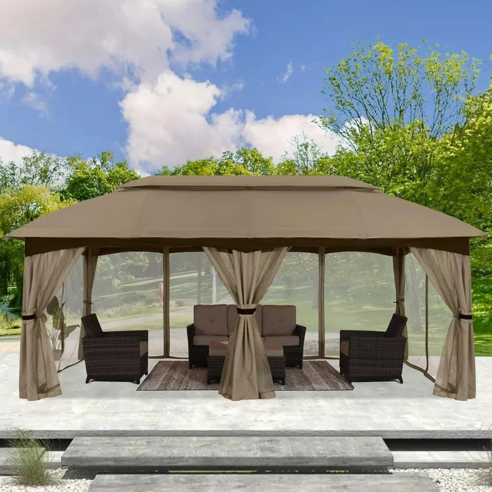 XMSJ Outdoor Gazebo With Mosquito Netting For Patio And Garden