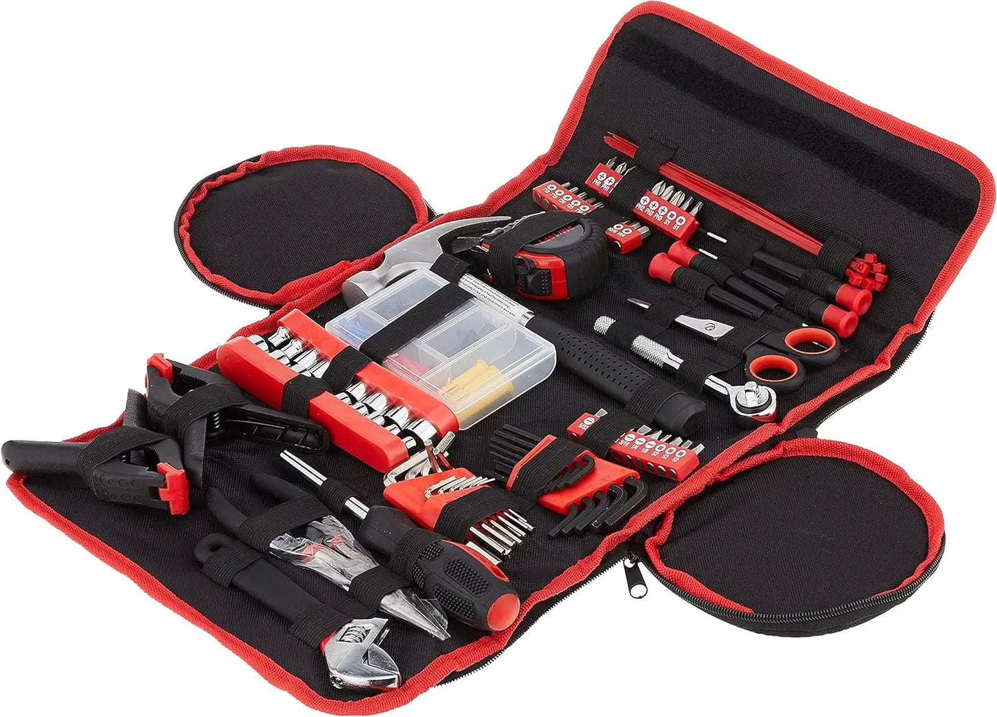 86-Piece Tool Set With Roll Up Bag Screwdrivers Pliers Wrenches