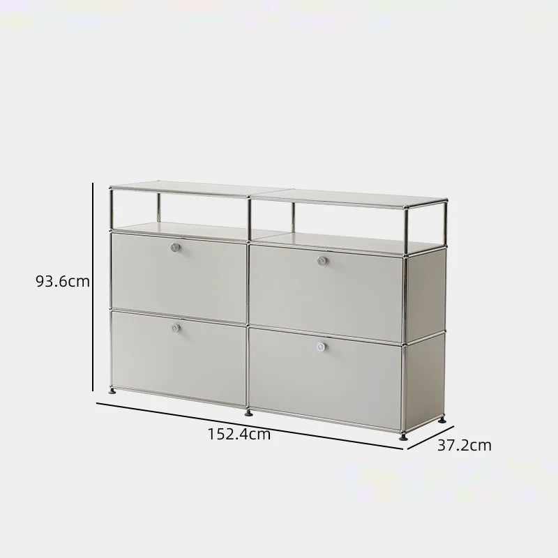 Bigcityfur Tv Stand Storage Cabinet Modern Metal Living Room