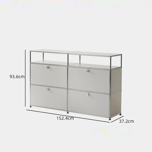 Bigcityfur Tv Stand Storage Cabinet Modern Metal Living Room
