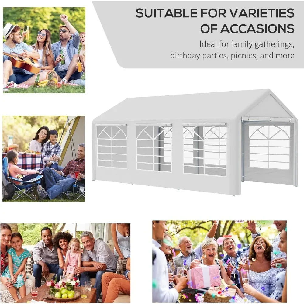 Heavy Duty Party Tent Outdoor Gazebo Shelter With Removable Sidewalls