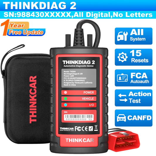 THINKCAR Thinkdiag 2 Ediag Plus Automotive Tool OBD2 Scanner CAN FD Bidirectional 15 Reset All System Diagnostic tool ECU Coding
