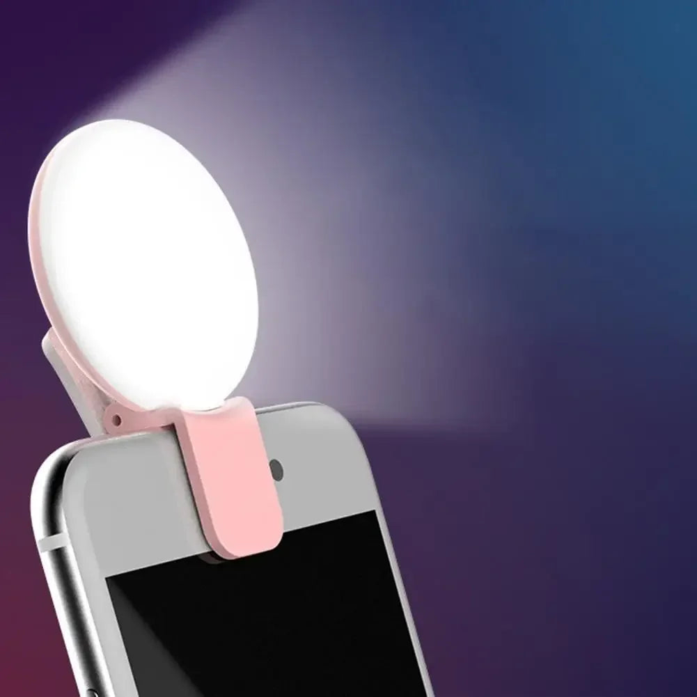 DUTRIEUX Mini Phone LED Ring Light Clip Selfie Fill Light