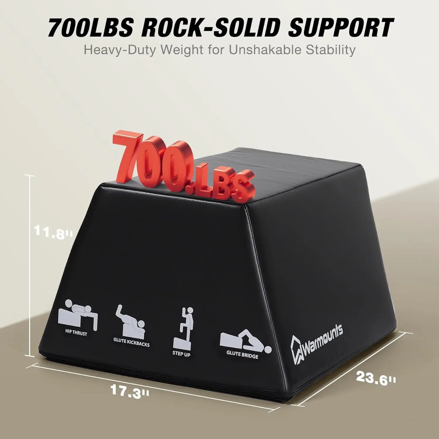 Warmounts Hip Thrust Box Multi-functional Gym Training Equipment Leg Press Core Workout Fitness Exercise Home Gym Squat Machine.