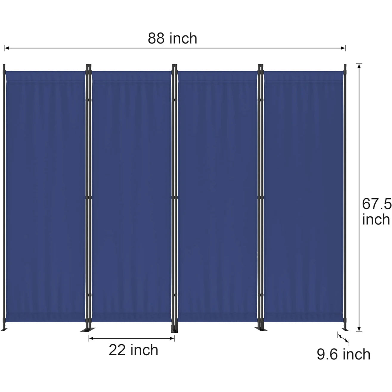Four Panel Folding Room Divider Freestanding Privacy Partition