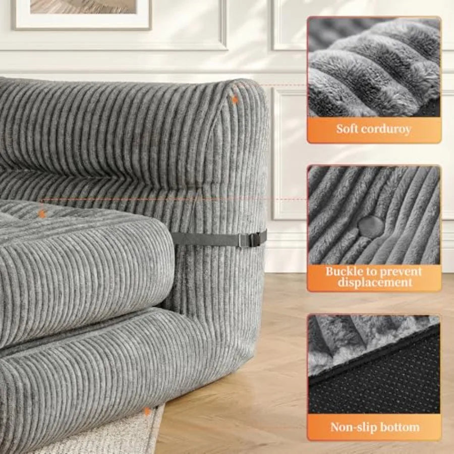 MDNG Memory Foam Bean Bag Chair With Foldable Ottoman