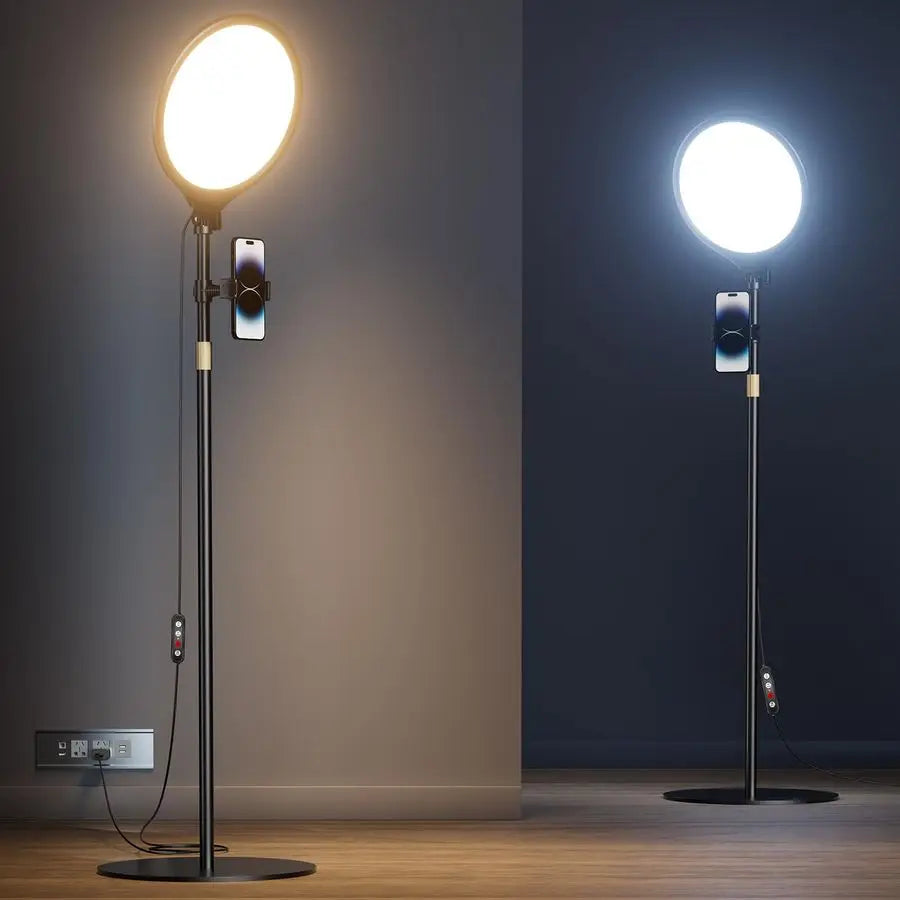 Ring Light with Stand and Phone Holder 69 Tripod for iPhone with Light, Professional Led Ringlight for Video Recording Make up S