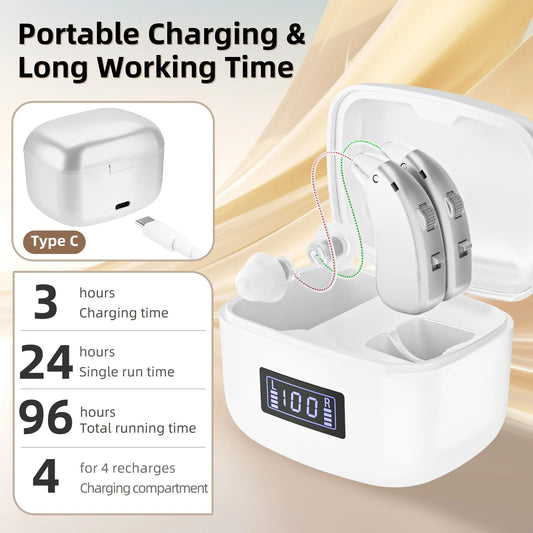 KFCOPTEE Rechargeable Hearing Aids For Adults, Invisible Digital Ear Amplifiers