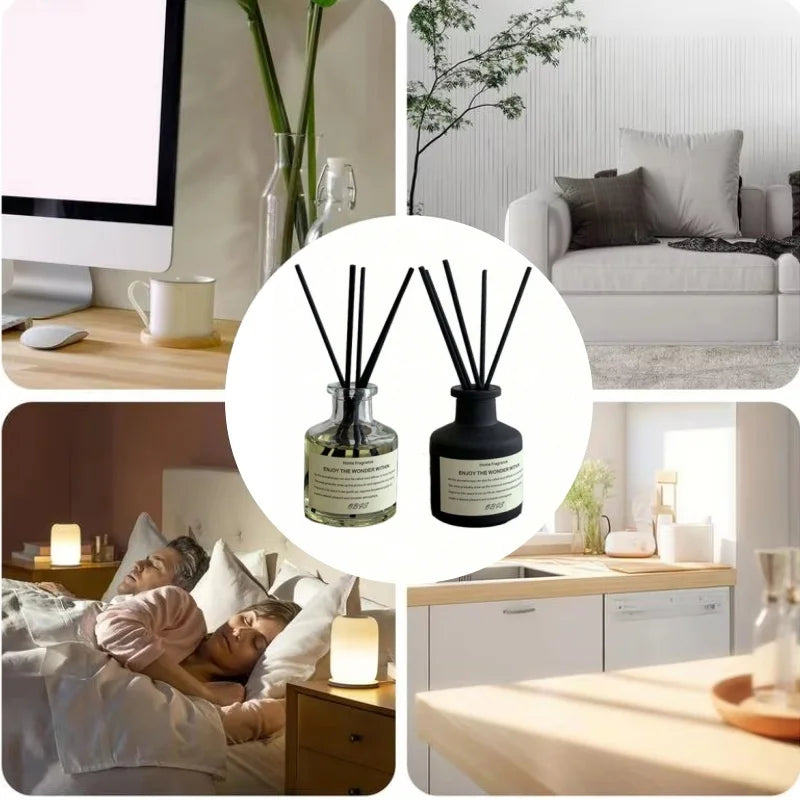 Flameless Reed Diffuser Freesia Jasmine Fragrance Oil Set