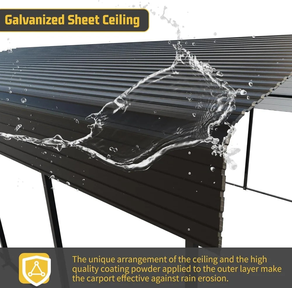 Heavy Duty Metal Carport Shelter With Galvanized Steel Roof