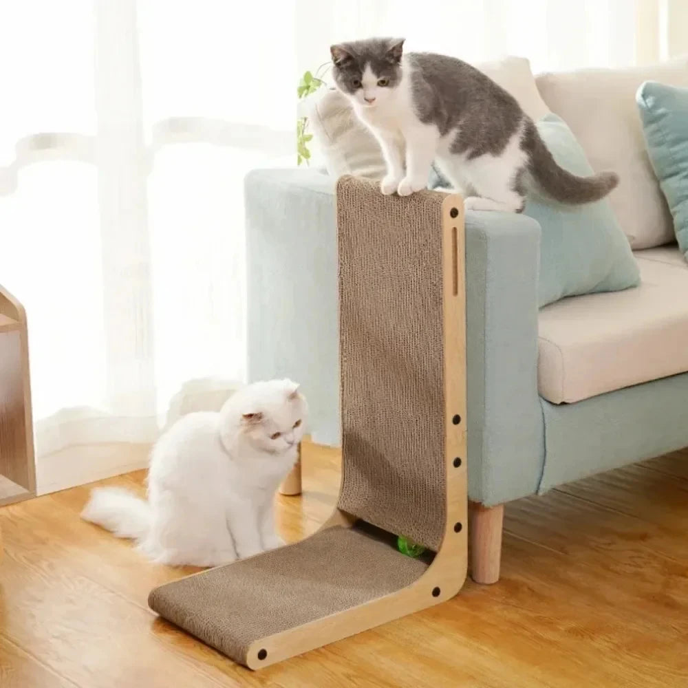 NONECN L-Shaped Cat Scratcher For Indoor Cats Safe