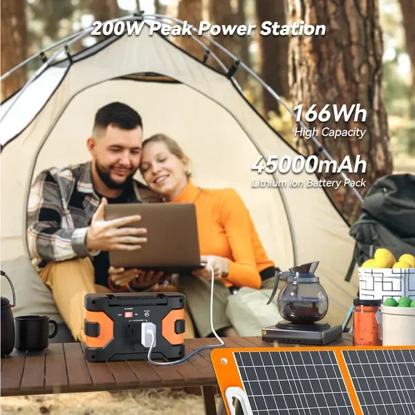 Portable CPAP Battery Power Station 166Wh With Solar Panel