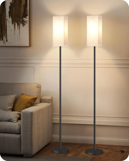 Set Of 2 Modern Floor Lamps With Foot Switch