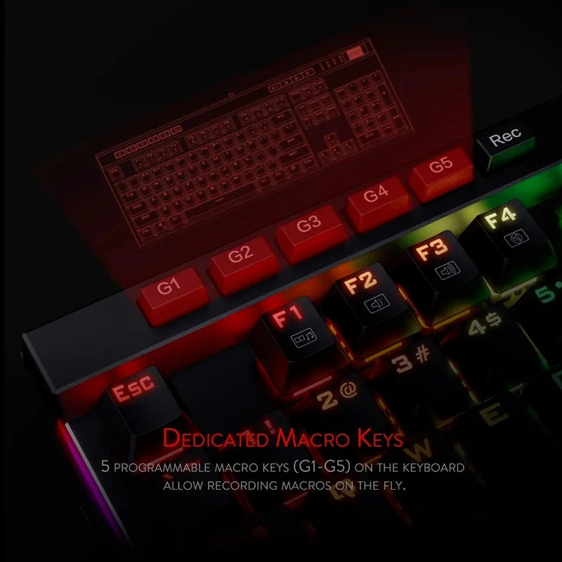Redragon K580 VATA RGB Mechanical Keyboard Backlit With Macro Keys