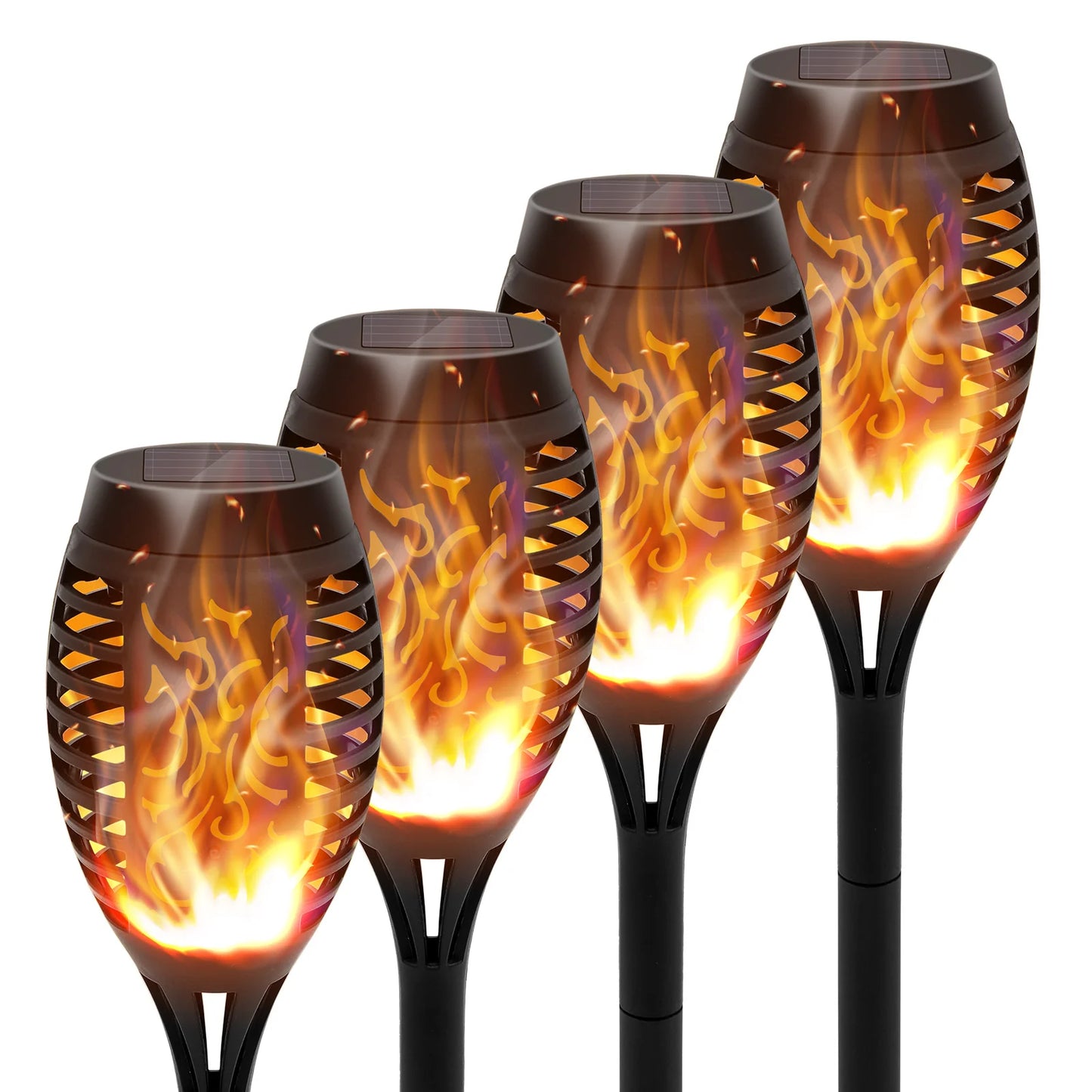 Outdoor Solar LED Flickering Flame Torch Lights Waterproof Garden Path