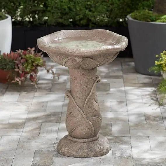 Lamps Plus Water Lily Bird Bath Fountain Outdoor Decor