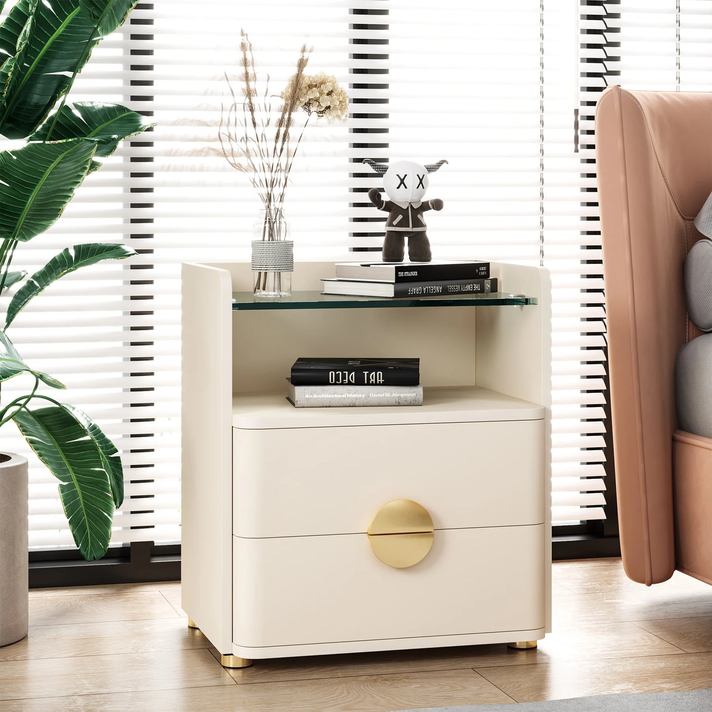 Tribesigns Nightstand With 2 Drawers And Open Shelf