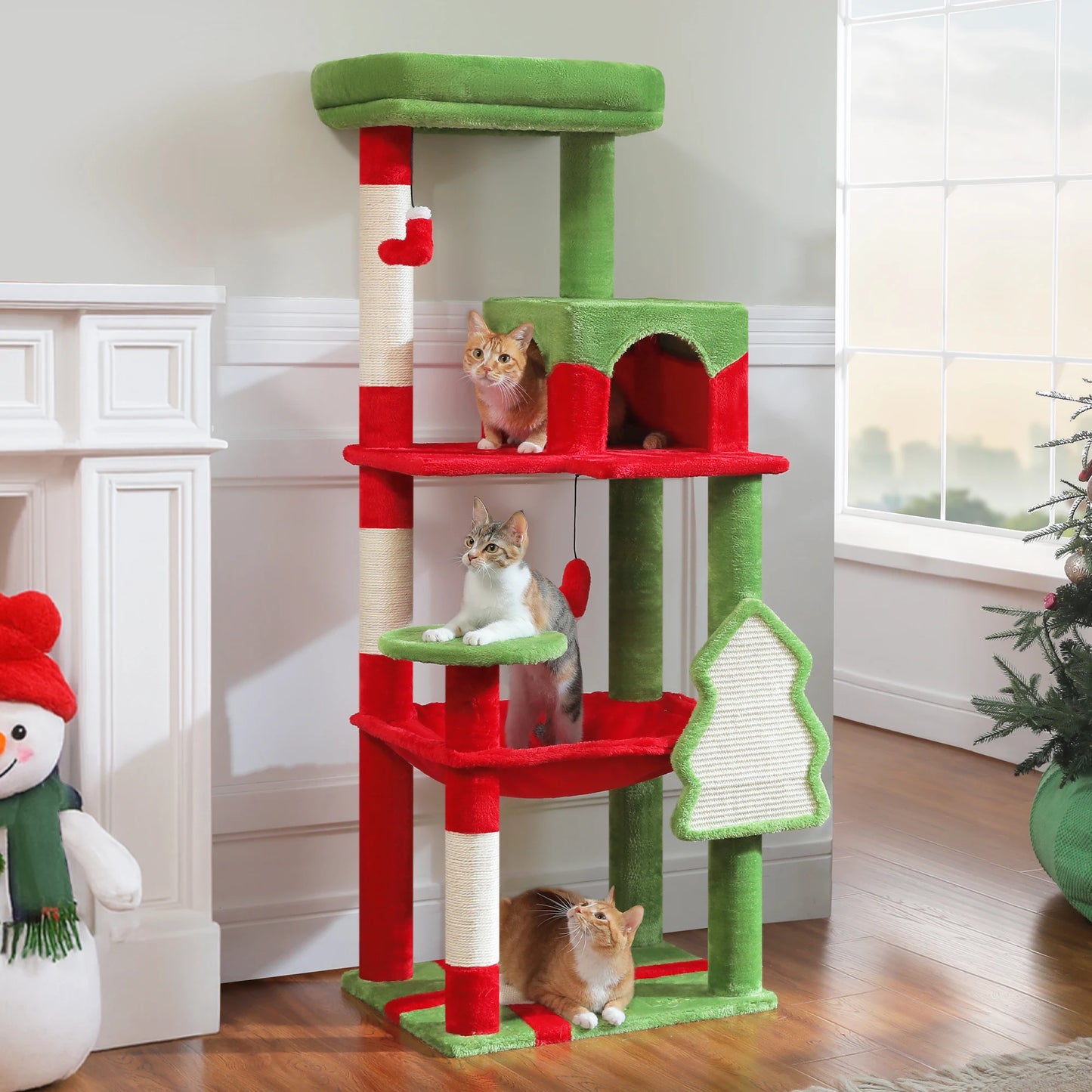 PAWZ Road Christmas Cat Tree With Sisal Posts Tower