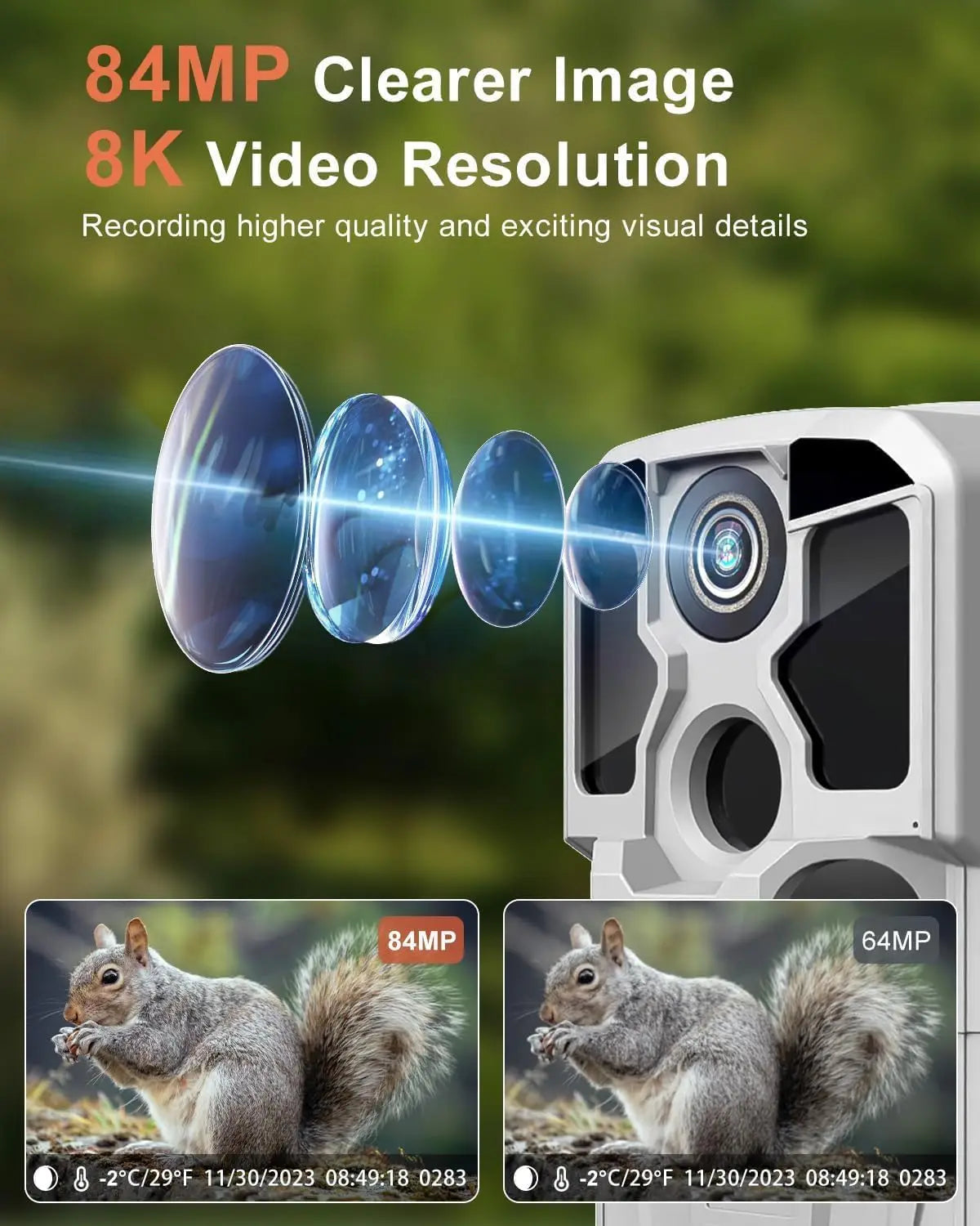 XMSJ Trail Camera WiFi 8K 84MP Night Vision IP67 Waterproof