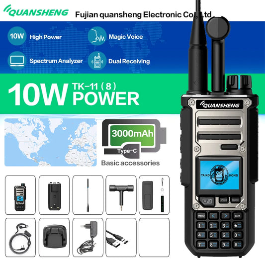 Quan Sheng TK11 Dual Band Radio 10W NOAA Alarm Portable