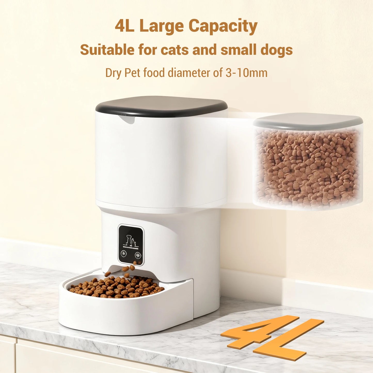 HiMISS Programmable Automatic Pet Feeder For Small Dogs Cats